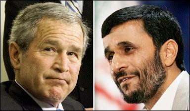 الرئيس الايراني محمود أحمدي نجاد       و   الرئيس الاميركي جورج دبليو بوش